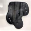 OWB (Outside of Waistband), Genuine Top Grain Leather,3 Slot Pancake Style Belt Holster, Open Muzzle, Black, Right Hand, Fit All 1911 view 1