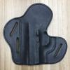 OWB (Outside of Waistband), Genuine Top Grain Leather,3 Slot Pancake Style Belt Holster, Open Muzzle, Black, Right Hand, Fit All 1911 view 3