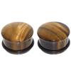 14mm 9/16" Natural Tiger-eye Stone Single Flared Ear Gauge Plug Saddle Tunnel Stretcher Starter Expander view 1
