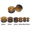 14mm 9/16" Natural Tiger-eye Stone Single Flared Ear Gauge Plug Saddle Tunnel Stretcher Starter Expander view 2