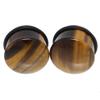 14mm 9/16" Natural Tiger-eye Stone Single Flared Ear Gauge Plug Saddle Tunnel Stretcher Starter Expander view 3