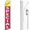 MWS Today's Special Yellow/Red/White Swooper Flag & 16ft Flagpole Kit/Ground Spike view 1
