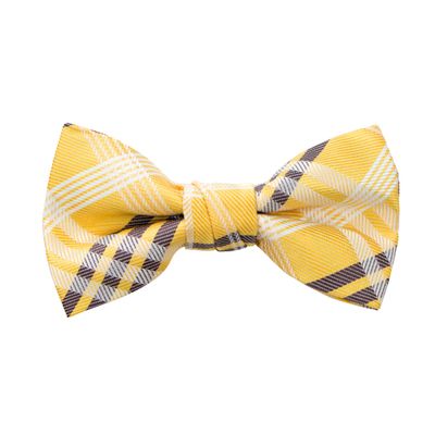 Spring Notion Boy's Plaid Woven Bow Tie Yellow X-Large