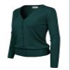 Design by Olivia Women's Classic Button Down Long Sleeve V-Neck Soft Knit Sweater Cardigan Teal M view 2