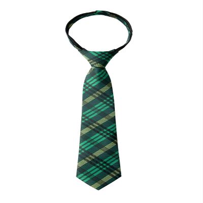 Spring Notion Boy's Plaid Woven Zipper Tie Green X-Large
