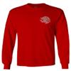 0081. Hecho En Mexico Mexican Flag Coat of Arms Escudo Mexicano 5 Mayo Men's Long Sleeve t Shirt (Red, 2X Large) view 2