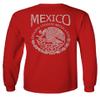 0081. Hecho En Mexico Mexican Flag Coat of Arms Escudo Mexicano 5 Mayo Men's Long Sleeve t Shirt (Red, 2X Large) view 3