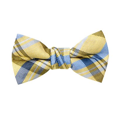 Spring Notion Boy's Tartan Plaid Woven Bow Tie Yellow Large