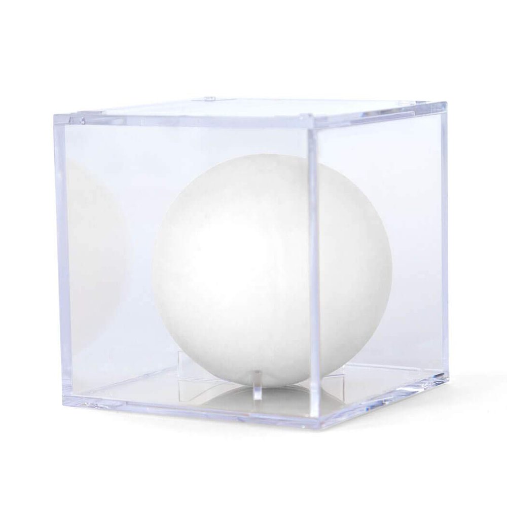 ChalkTalkSPORTS Square Acrylic Display Case | Guys Lacrosse Ball Holder | Single