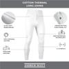 Andrew Scott Men's 3 Pack Premium Cotton Base Layer Long Thermal Underwear Pants (3 Pack -White, Small) view 4