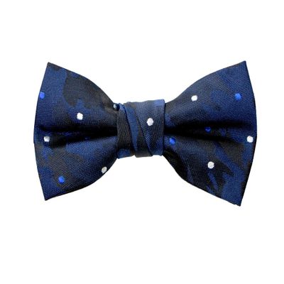 Spring Notion Boy's Dotted Camoflouge Woven Bow Tie Navy Small