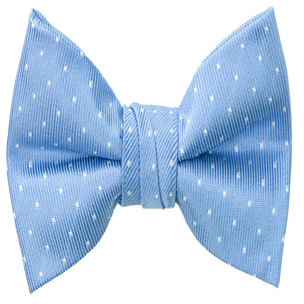Spring Notion Boy's Dotted Woven Bow Tie Light Blue Large