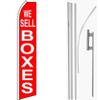 MWS We Sell Boxes Red/White Swooper Flag & 16ft Flagpole Kit/Ground Spike view 1