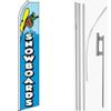 MWS Snowboards Blue Swooper Flag & 16ft Flagpole Kit/Ground Spike view 1