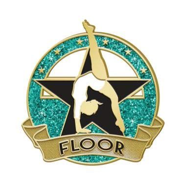 1st Place Gymnastics Floor Pin - Gymnastics Enamel Lapel Pin Awards 30 Pack