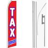 MWS Tax Services Red/White / Blue Swooper Flag & 16ft Flagpole Kit/Ground Spike view 1
