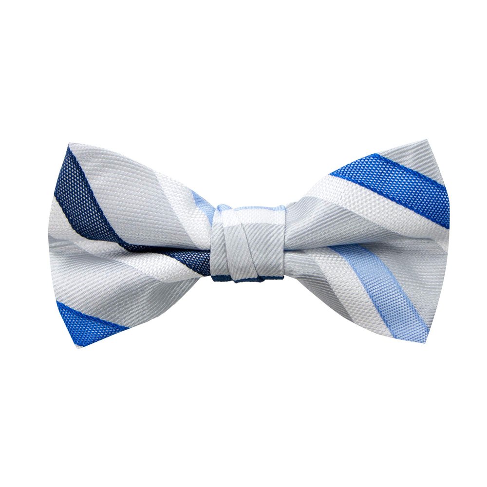 Spring Notion Boy's Striped Woven Bow Tie Grey Medium