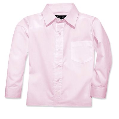 Johnnie Lene Boy's Long Sleeves Dress Shirt from Baby to Teen JJL32 (18 Months, Pink)