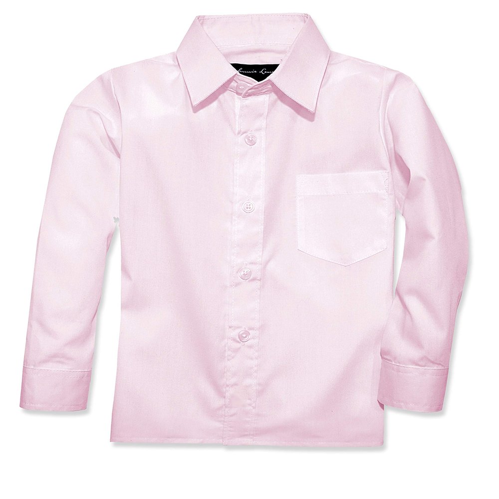 Johnnie Lene Boy's Long Sleeves Dress Shirt from Baby to Teen JJL32 (18 Months, Pink)