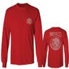 0081. Hecho En Mexico Mexican Flag Coat of Arms Escudo Mexicano 5 Mayo Men's Long Sleeve t Shirt (Red, X-Large) view 1