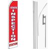 MWS State Inspection Station Red/White Swooper Flag & 16ft Flagpole Kit/Ground Spike view 1