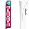 MWS Yoga Pink/Light Pink Swooper Flag & 16' Flagpole Kit/Ground Spike view 1