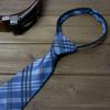 Spring Notion Boy's Plaid Woven Zipper Tie Blue X-Large view 3