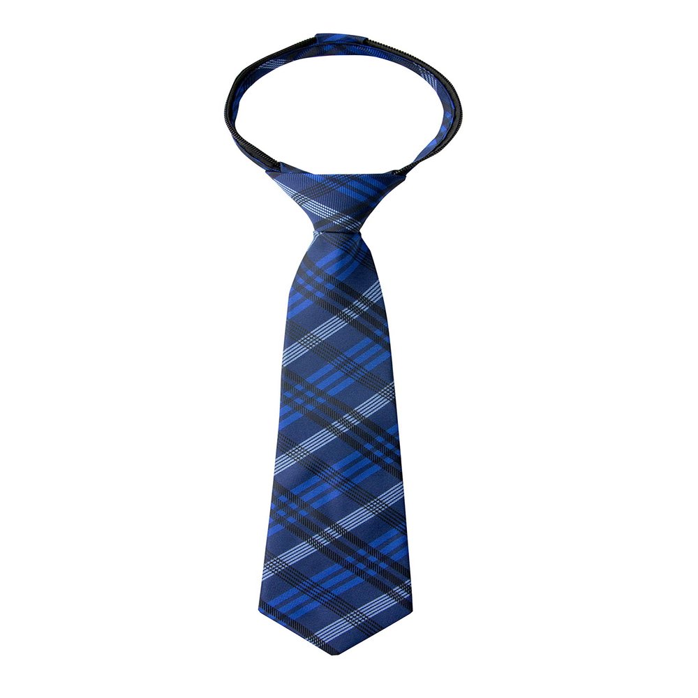 Spring Notion Boy's Plaid Woven Zipper Tie Navy Medium