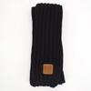 Mily Children Scarf Kids Winter Warm Knit Scarves Fashion Solid Color Boys Girls Cable Scarf Black view 2