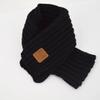 Mily Children Scarf Kids Winter Warm Knit Scarves Fashion Solid Color Boys Girls Cable Scarf Black view 4