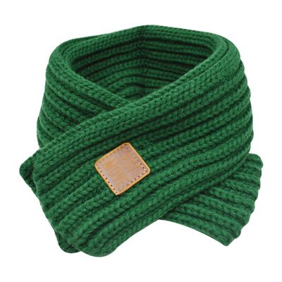 Mily Children Scarf Kids Winter Warm Knit Scarves Fashion Solid Color Boys Girls Cable Scarf Green