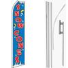 MWS Snow Cones Blue/Red Swooper Flag & 16ft Flagpole Kit/Ground Spike view 1
