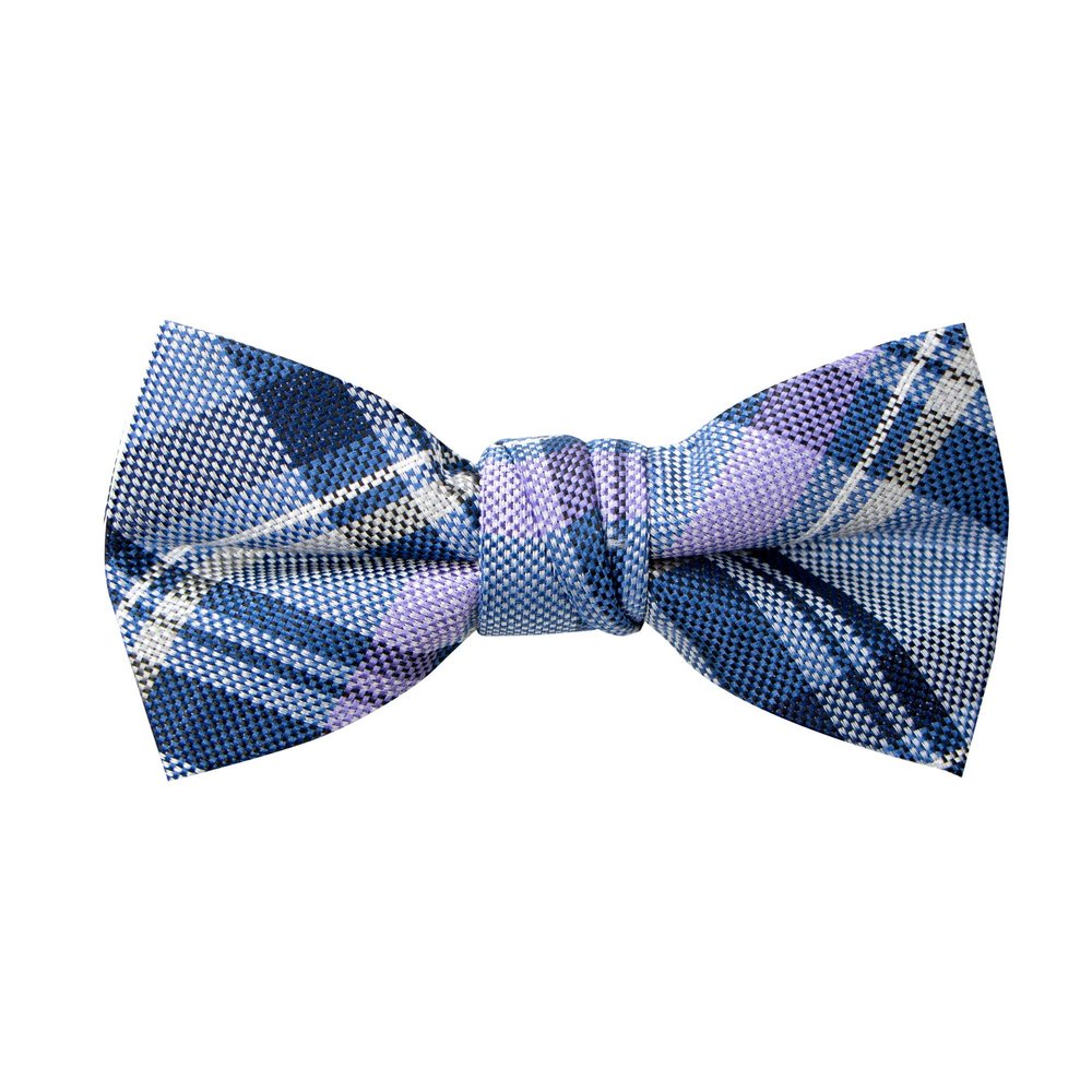 Spring Notion Boy's Tartan Plaid Woven Bow Tie Purple Large