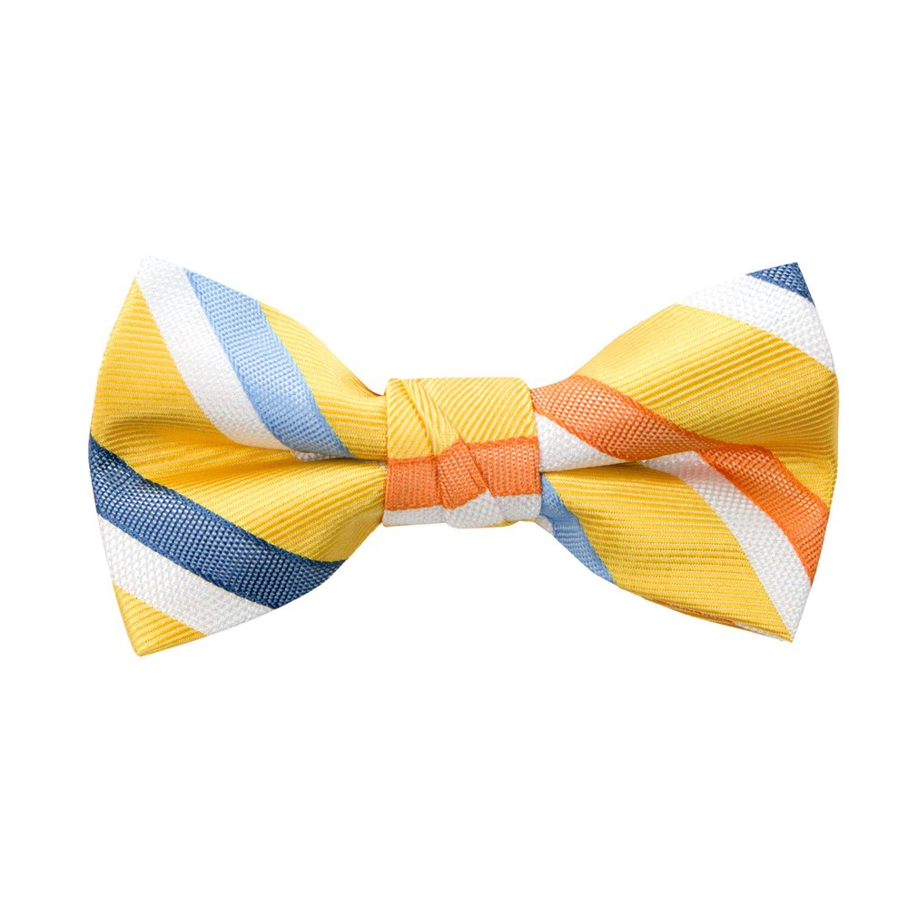 Spring Notion Boy's Striped Woven Bow Tie Yellow Large
