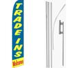 MWS Trade Ins Welcome Blue/Yellow/Red Swooper Flag & 16ft Flagpole Kit/Ground Spike view 1
