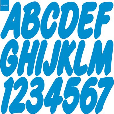 STIFFIE WhipOne Blueberry Blue Super Sticky 3" Alpha Numeric Registration Identification Numbers Stickers Decals for Sea-Doo Spark, Inflatable Boats, Ribs, Hypalon/PVC, PWC and Boats.