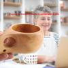 Fdit Wooden Tea Coffee Cup Portable Outdoor Wood Drinks Lightweight Hardwood Drinking Mug Handle(#2) view 4