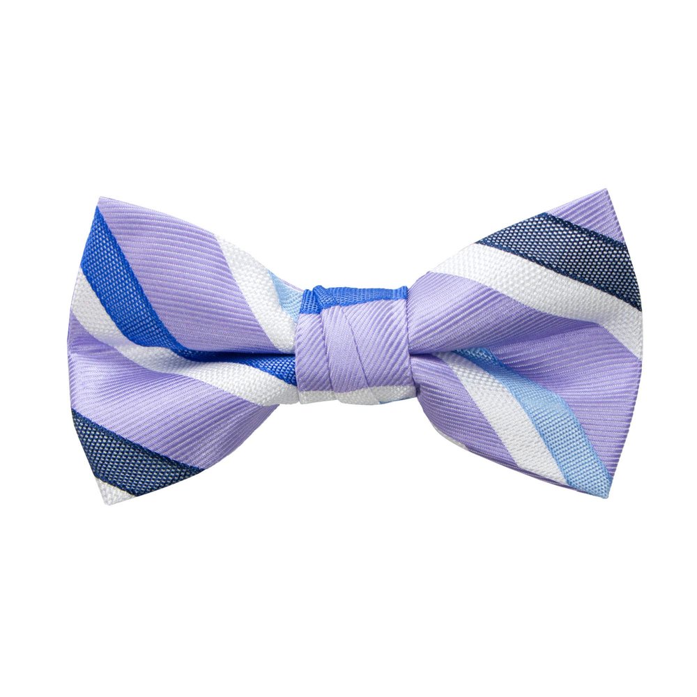 Spring Notion Boy's Striped Woven Bow Tie Lilac Medium