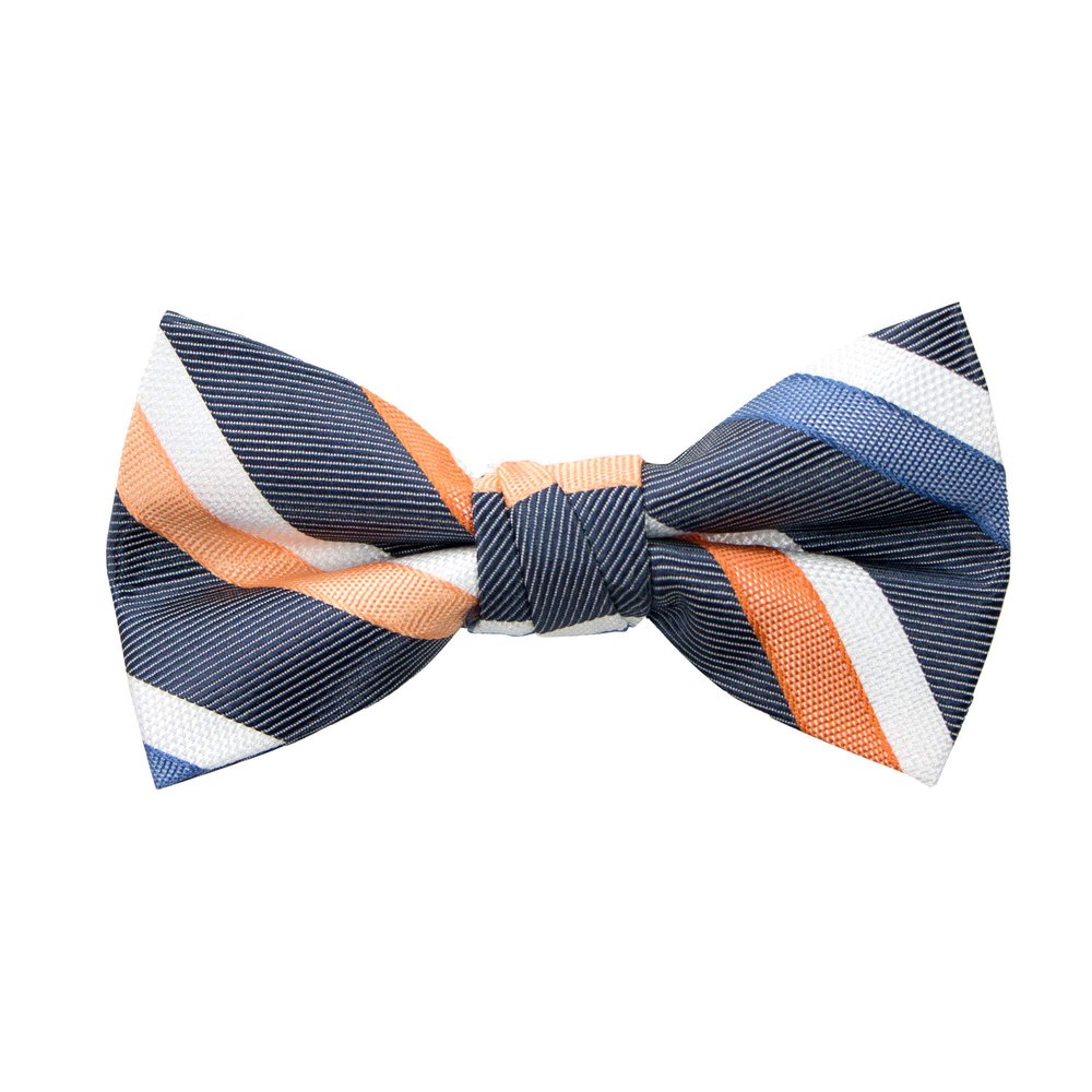 Spring Notion Boy's Striped Woven Bow Tie Navy Medium