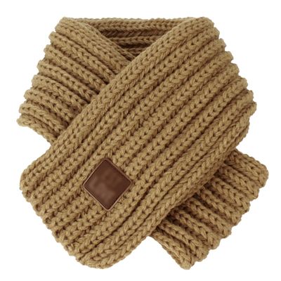 Aisi Mily Children Scarf Kids Winter Warm Knit Scarves Fashion Solid Color Boys Girls Cable Scarf Coffee