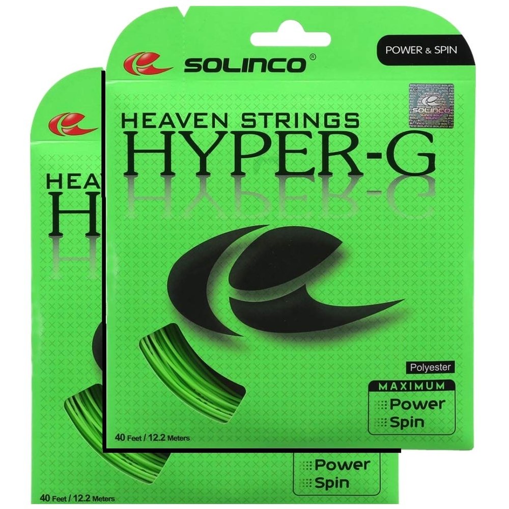 2 Packs of Solinco Hyper-G 16 g 1.30 mm Tennis String