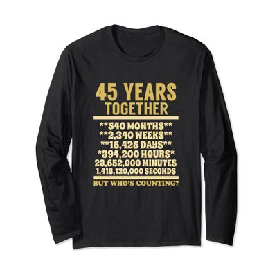 45 Year Anniversary T Shirt 45th Wedding Gift Couples LS