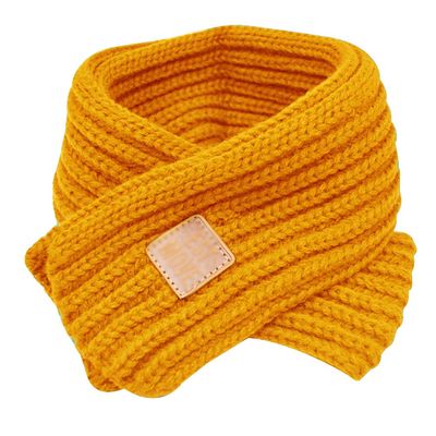 Mily Children Scarf Kids Winter Warm Knit Scarves Fashion Solid Color Boys Girls Cable Scarf Yellow