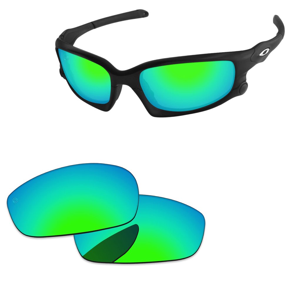 PapaViva Replacement Lenses for Oakley Split Jacket OO9099 61mm/Wind Jacket 61mm/Split Jacket Asian Fit 61mm Sunglass Emerald Green Pro+ Anti-reflective Polarized