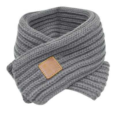 Mily Children Scarf Kids Winter Warm Knit Scarves Fashion Solid Color Boys Girls Cable Scarf Gray