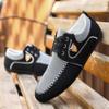 Men Casual Canvas Shoes Men's Flat Jogging Driving Shoes Light Blue view 2