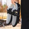 Men Casual Canvas Shoes Men's Flat Jogging Driving Shoes Light Blue view 3