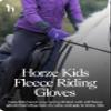 HORZE Kids' Fleece Winter Horse Riding Gloves with Pony Design - Sultry Violet - 4 view 4