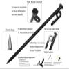 LBY 10pcs 25cm Tent Stakes Heavy-Duty Steel Solid Tent Stakes Pegs Steel System Outdoor Tent Nail Camping Stakes 45#Steel Black view 3