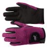 HORZE Kids' Unisex Stretchy Adjustable Horse Riding Equestrian Gloves with Suede Grip and Pony Design - Byzantine Pink - 6 view 1